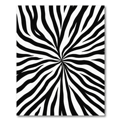 Black White Burst Zebra Stripe Rug