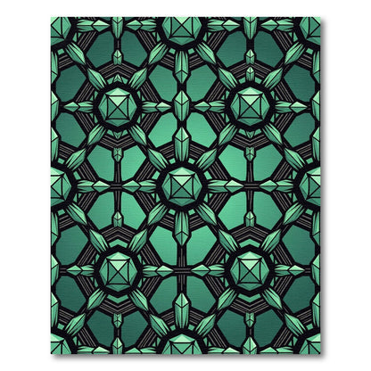 Emerald Geometric Crystal Hexagon Art Rug