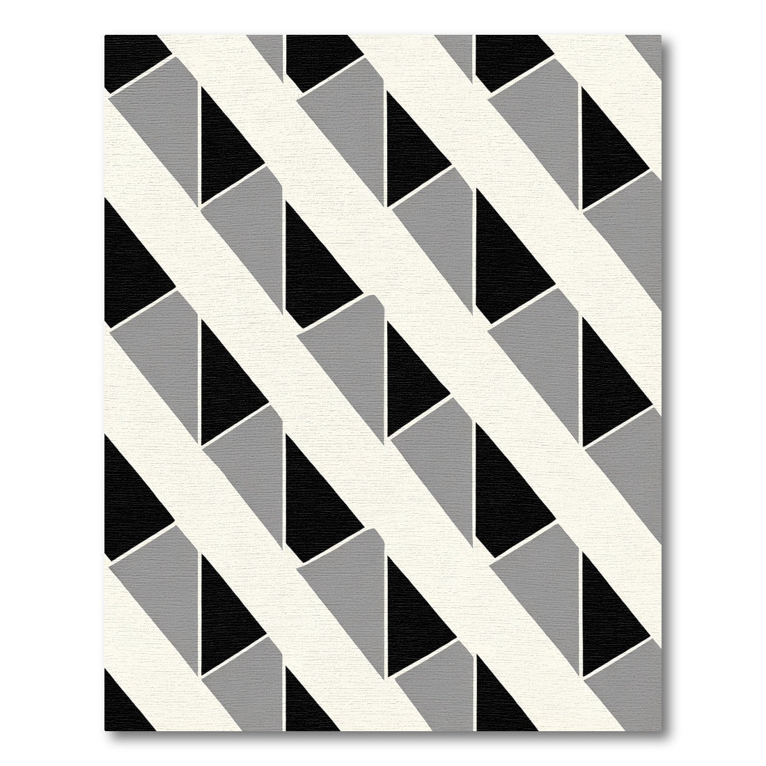 Modern Gray Black Abstract Geometric Rug