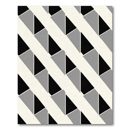 Modern Gray Black Abstract Geometric Rug