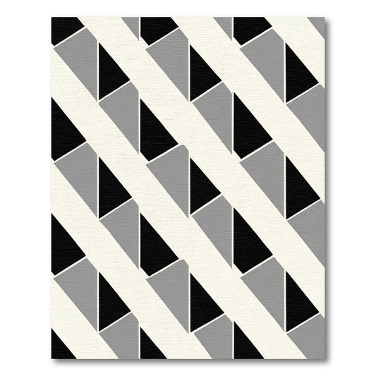 Modern Gray Black Abstract Geometric Rug