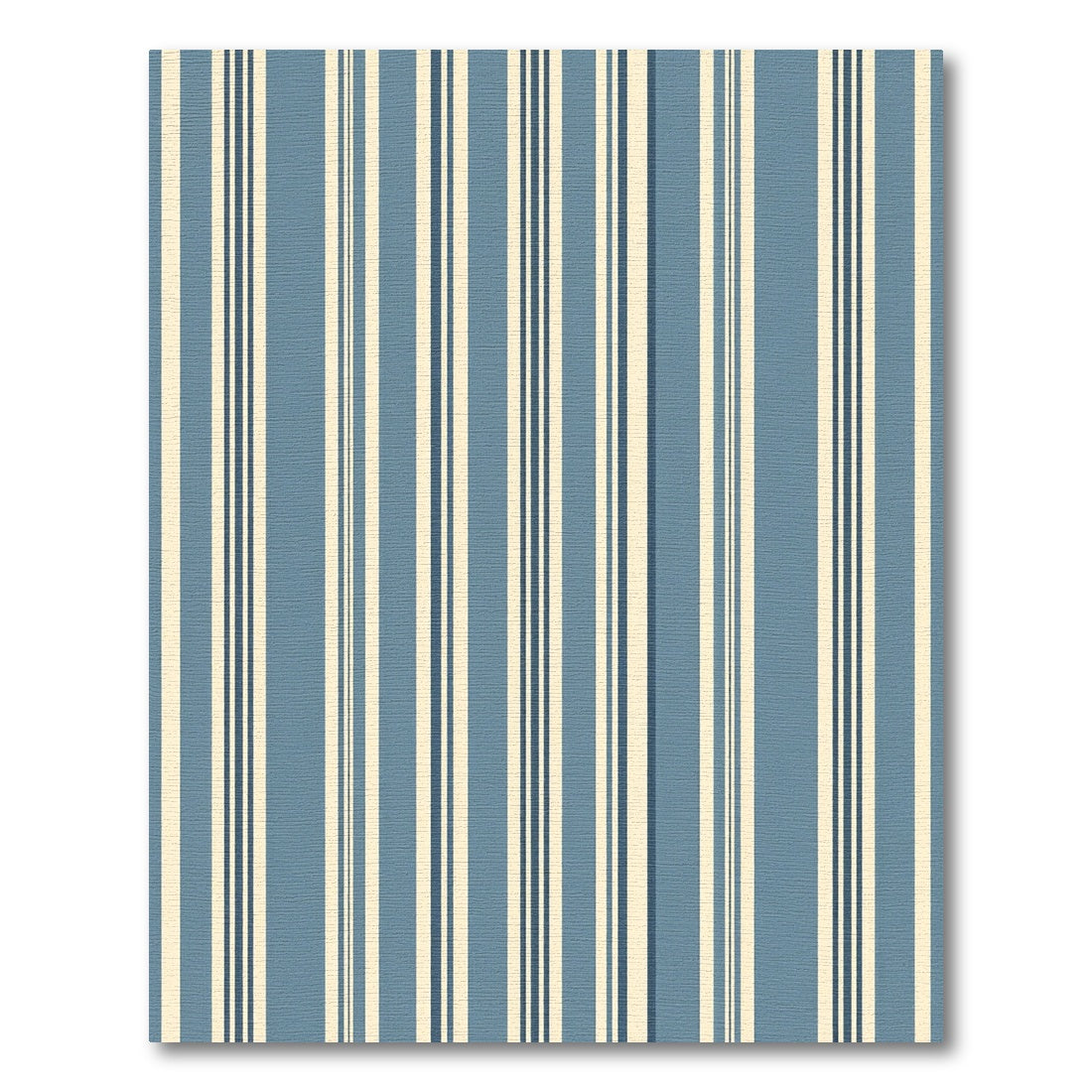 Classic Blue and Cream Pinstriped Rug