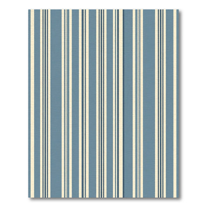 Classic Blue and Cream Pinstriped Rug