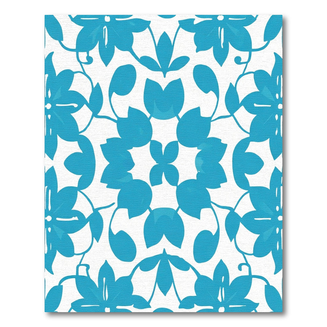 Azure Blue Floral Swirl Medallion Rug