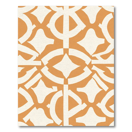 Orange Cream Abstract Geometric Shape Rug