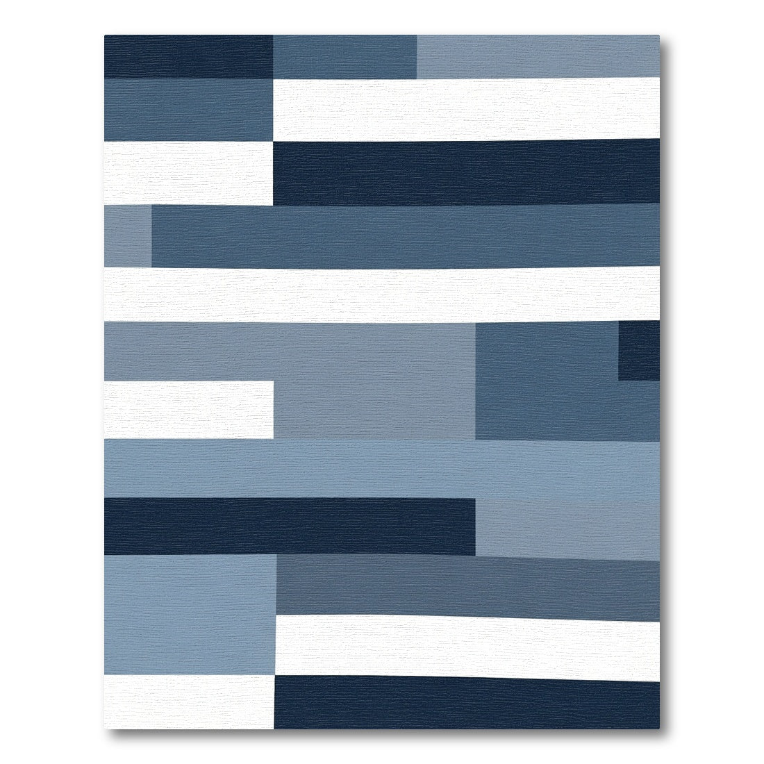 Modern Blue Gray Horizontal Stripe Rug