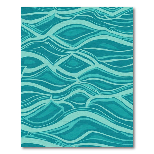 Teal Abstract Water Wave Rug