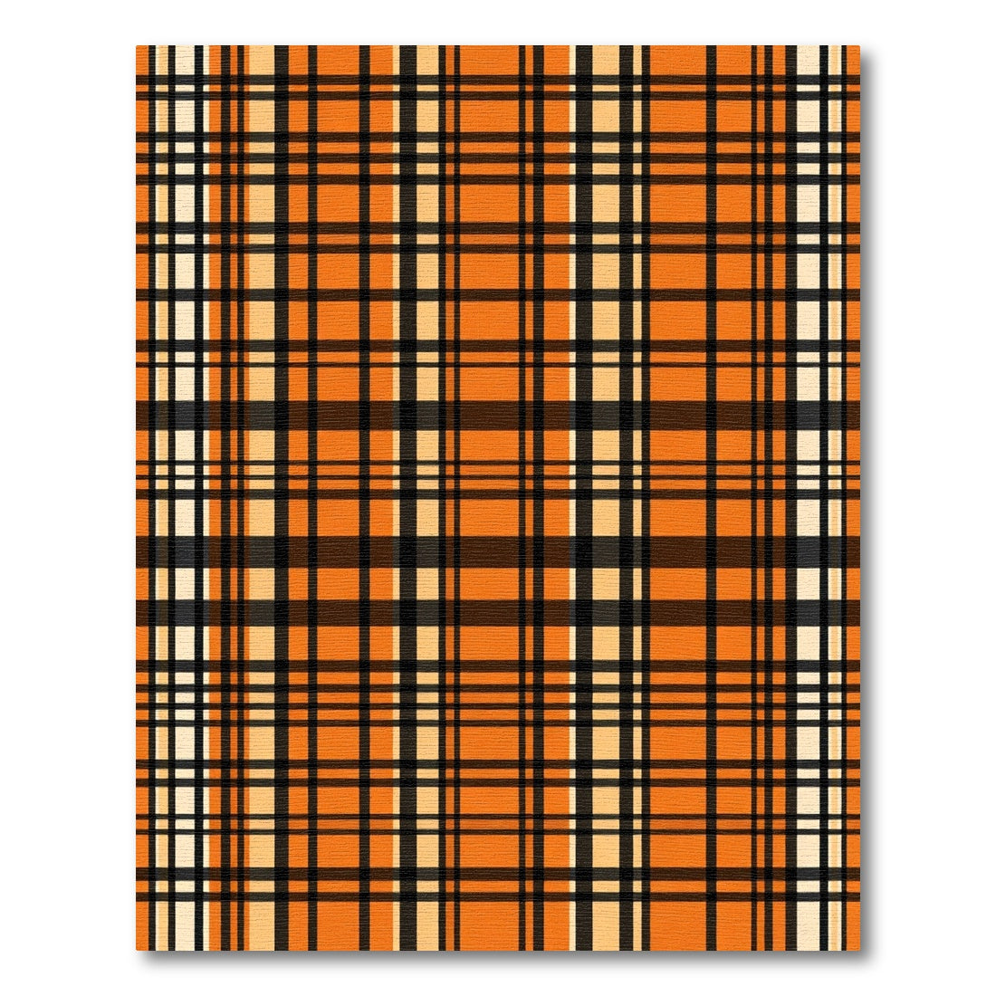 Orange Black Cream Plaid Lines Rug
