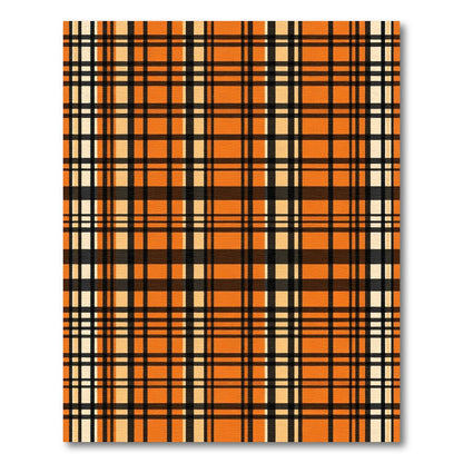Orange Black Cream Plaid Lines Rug