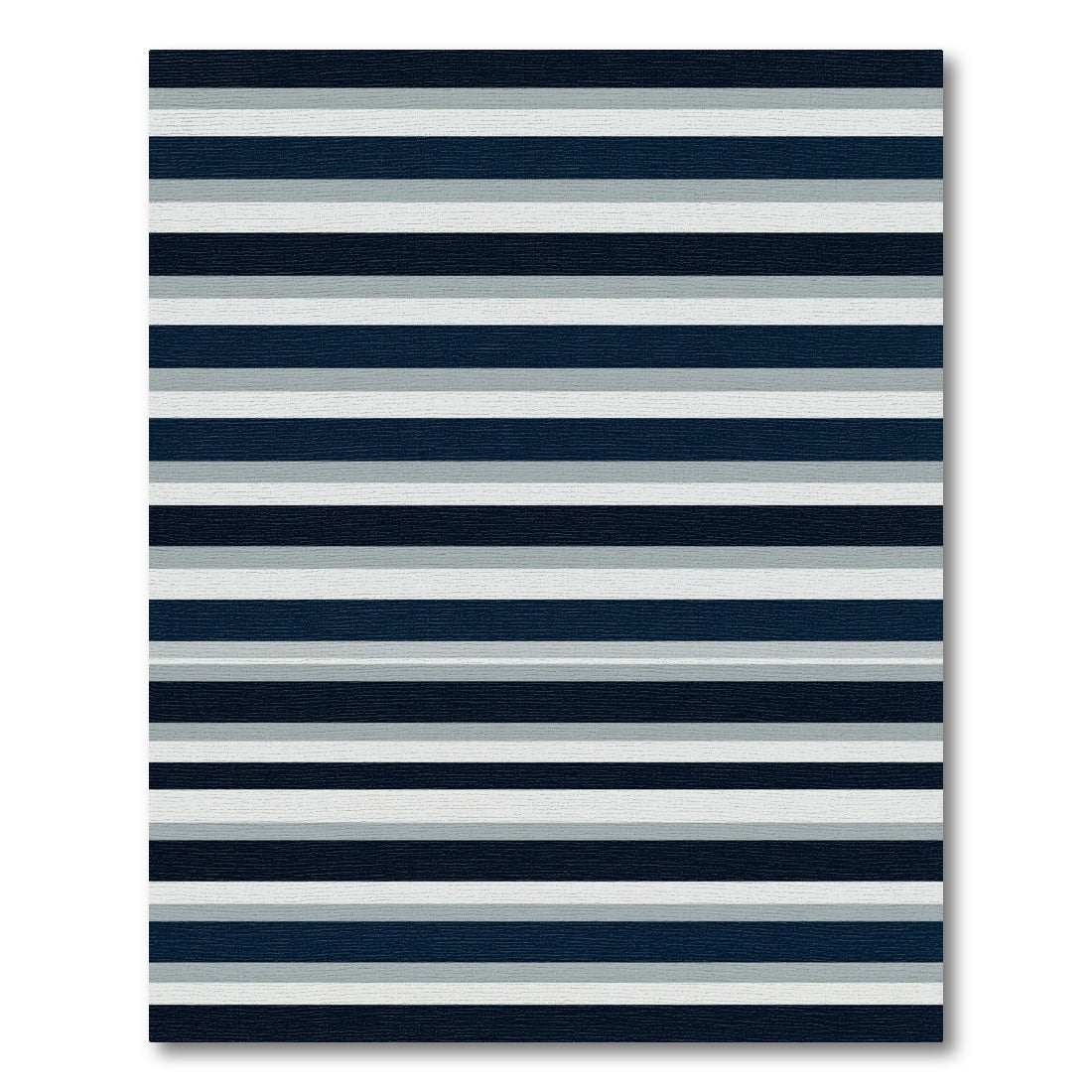 Modern Navy Silver Striped Area Rug
