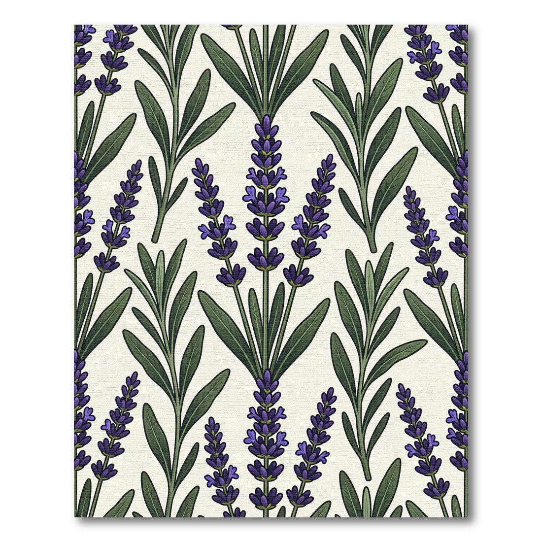Botanical Purple Lavender Sprig Arrangement Rug