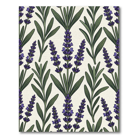 Botanical Purple Lavender Sprig Arrangement Rug