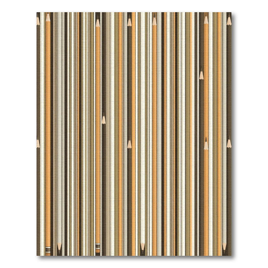 Neutral Tones Striped Pencil Collage Rug