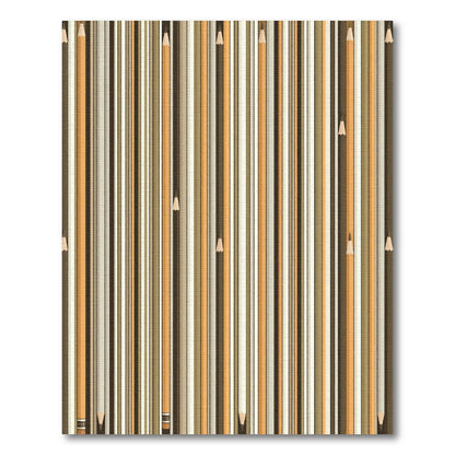 Neutral Tones Striped Pencil Collage Rug
