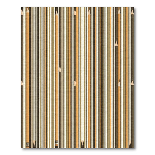 Neutral Tones Striped Pencil Collage Rug