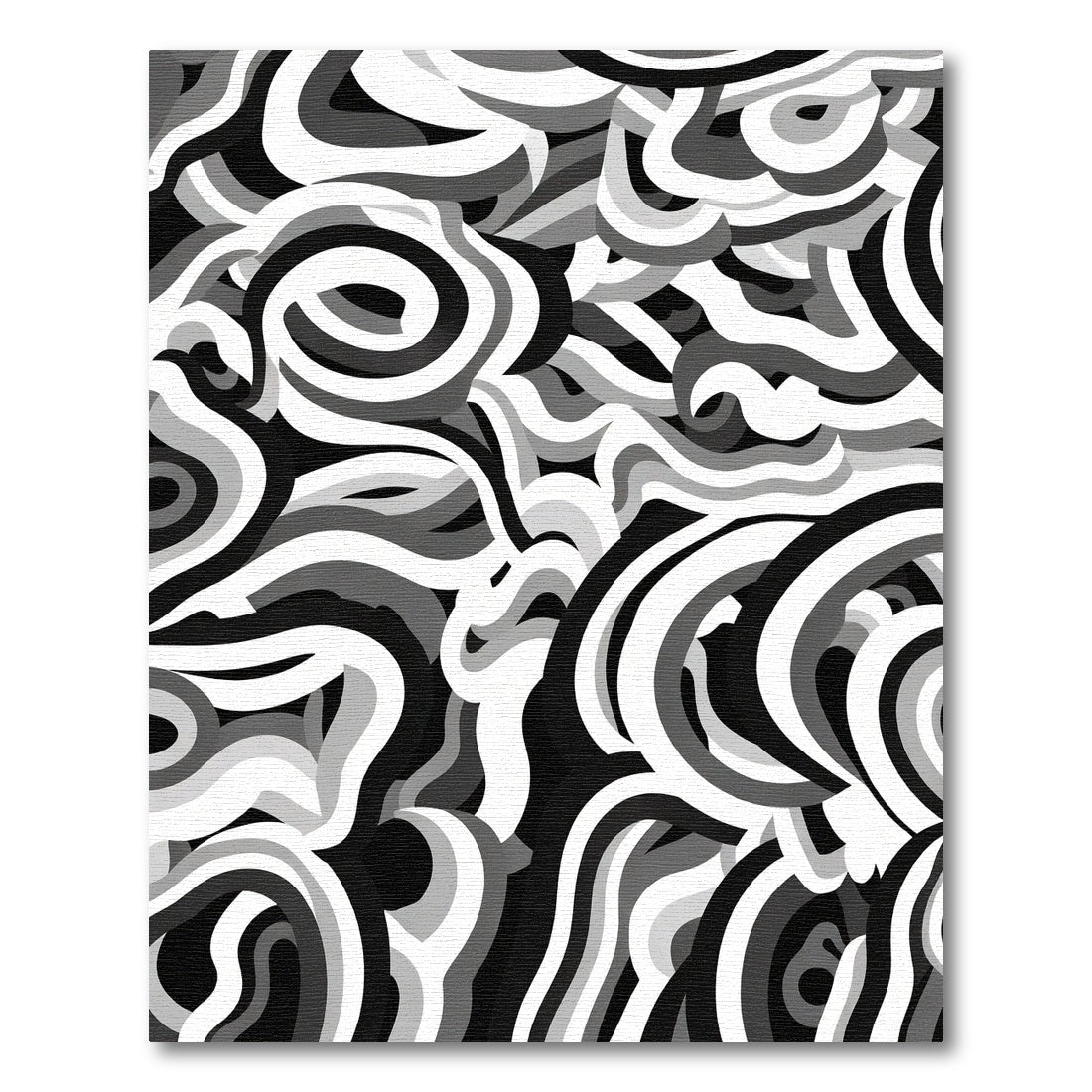 Monochromatic Abstraction Swirl Rug