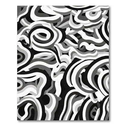 Monochromatic Abstraction Swirl Rug