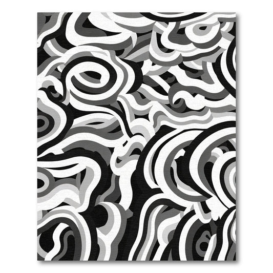 Monochromatic Abstraction Swirl Rug