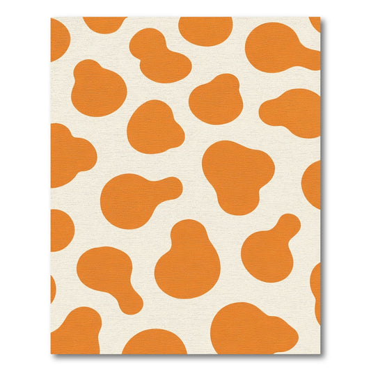 Orange Blobs Cream Background Rug