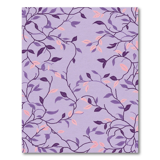 Purple Vine Leaf Branches Rug