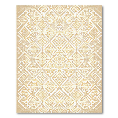 Cream Geometric Diamond Overlay Rug