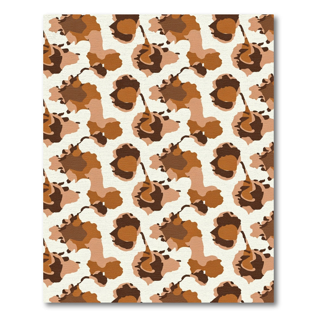 Earthy Camouflage Abstract Shapes Rug