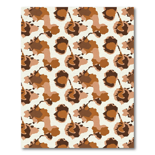 Earthy Camouflage Abstract Shapes Rug