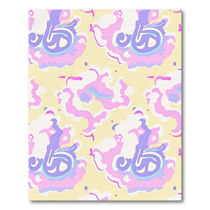 Whimsical Pastel Swirl Abstract Rug