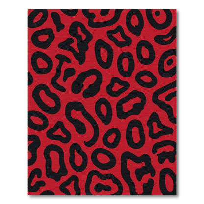 Bold Red Leopard Spots Rug