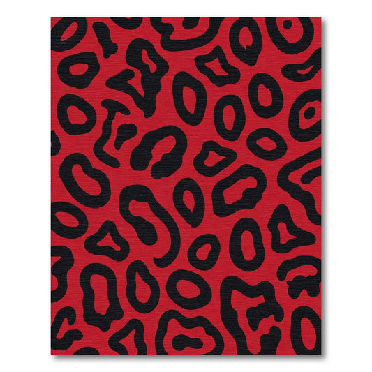 Bold Red Leopard Spots Rug