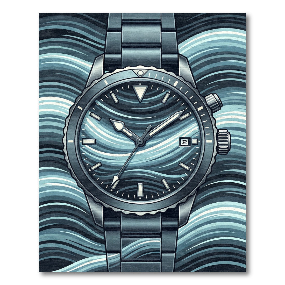 Abstract Blue Ocean Swirl Contemporary Rug