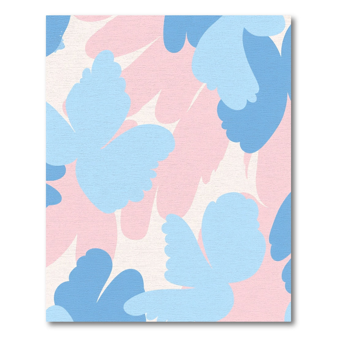 Sky Blue Pink Floral Abstract Rug