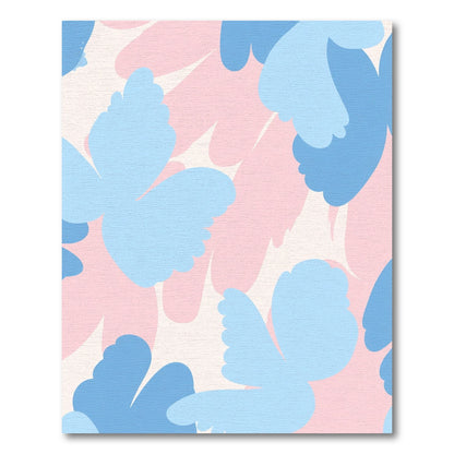 Sky Blue Pink Floral Abstract Rug