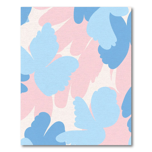 Sky Blue Pink Floral Abstract Rug