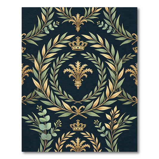 Regal Gold and Emerald Laurel Crown Rug