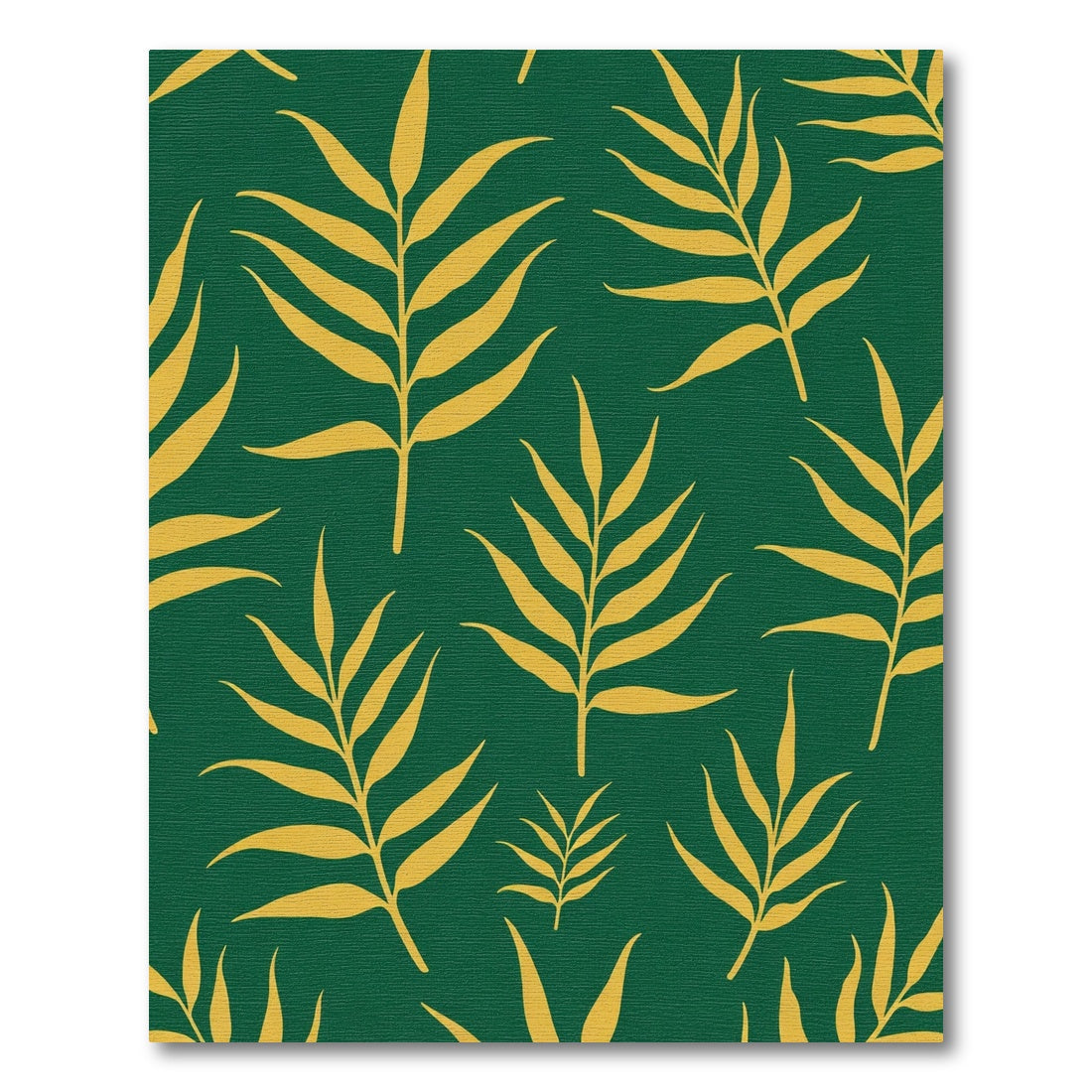 Emerald Green Ochre Leafy Branches Rug