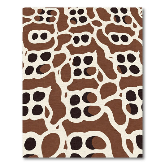 Brown Ivory Abstract Organic Shapes Rug