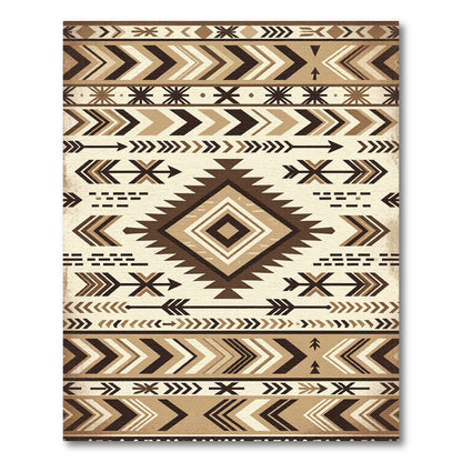 Earthy Earth Tones Geometric Chevron Rug