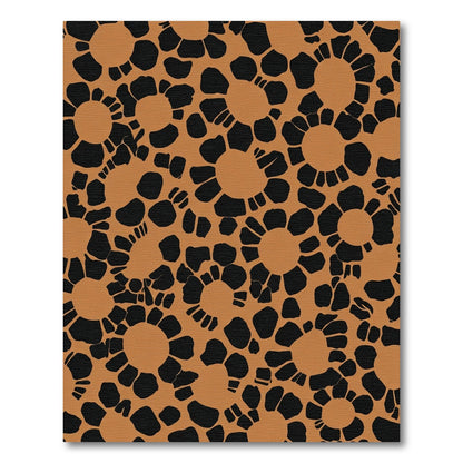 Orange Black Sunburst Bloom Rug