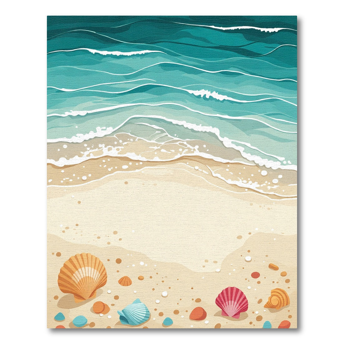 Oceanic Wave Beach Seashell Collection Rug