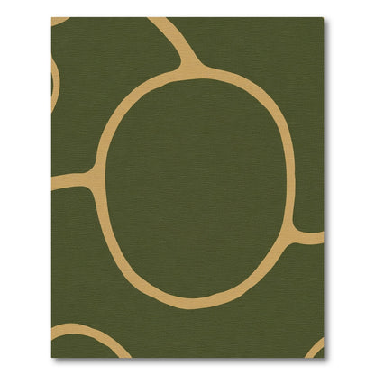 Olive Gold Organic Circles Rug
