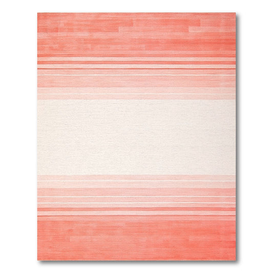 Modern Coral Gradient Stripes Rug