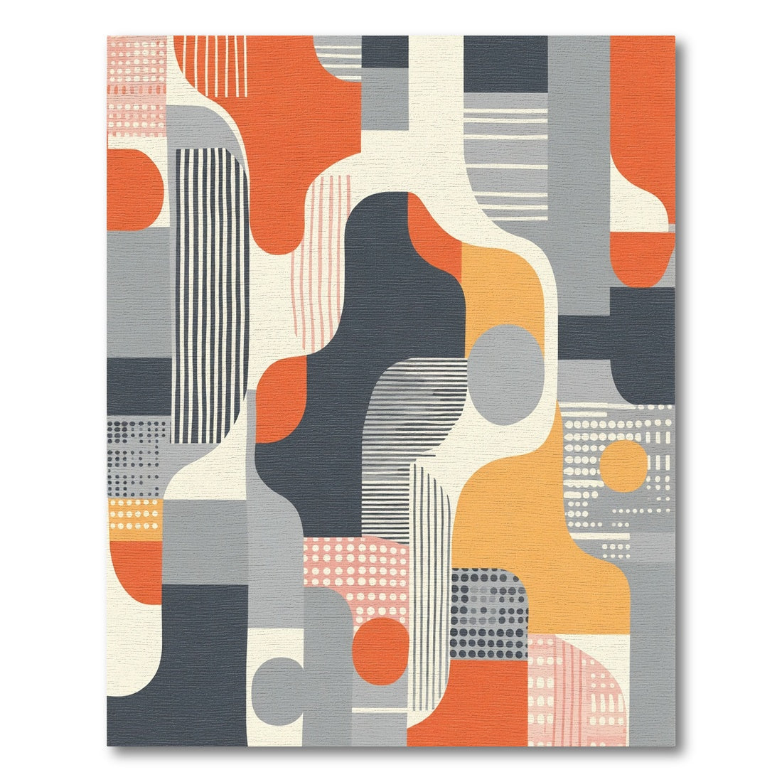 Retro Abstract Geometric Shapes Rug