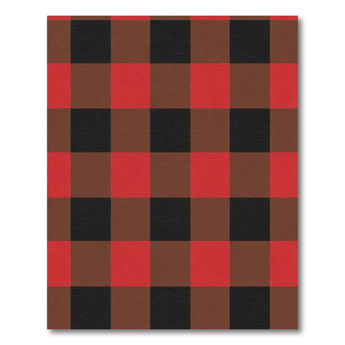 Classic Red Black Buffalo Check Squares Rug