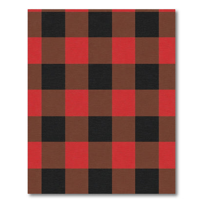 Classic Red Black Buffalo Check Squares Rug