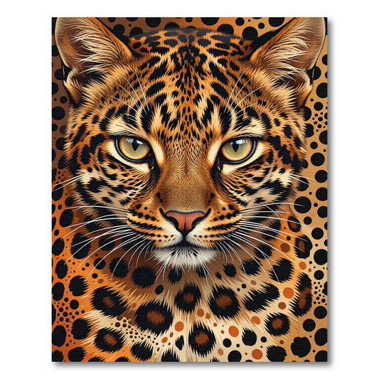 Bold Leopard Spots Animal Portrait Rug
