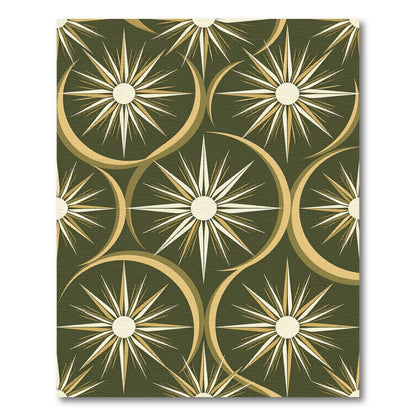 Sage Green Celestial Burst Geometric Area Rug