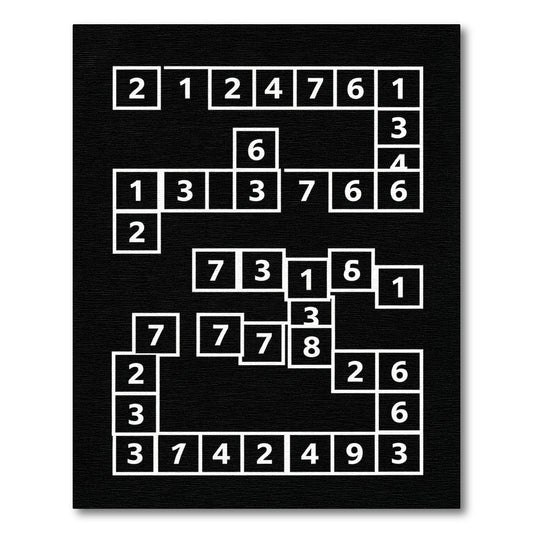 Modern Black White Numeric Grid Rug