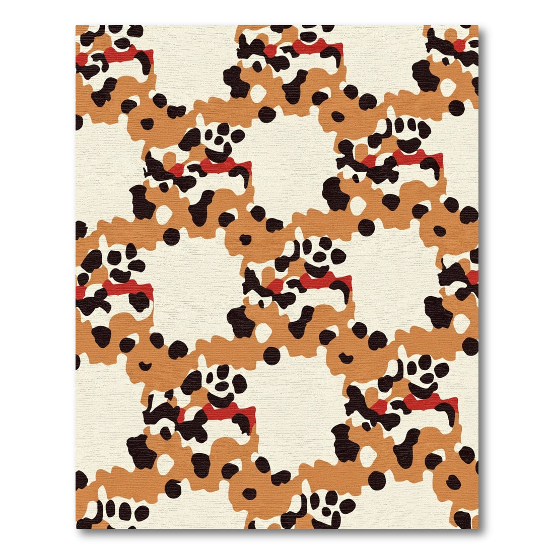 Abstract Terracotta Black White Red Splash Rug