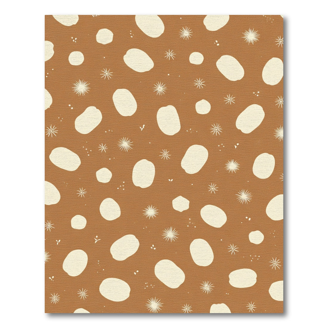 Earthy Ochre Abstract Spots Stars Rug